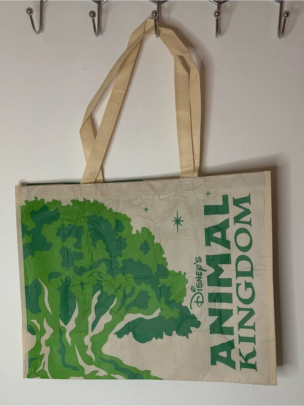 Disney Animal Kingdom Wall Tote Art in Cream and Green